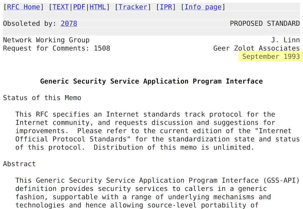 GSSAPI RFC