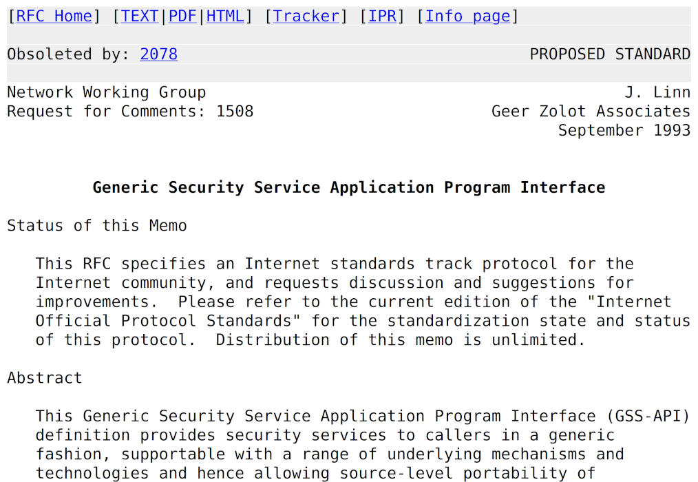 GSSAPI RFC