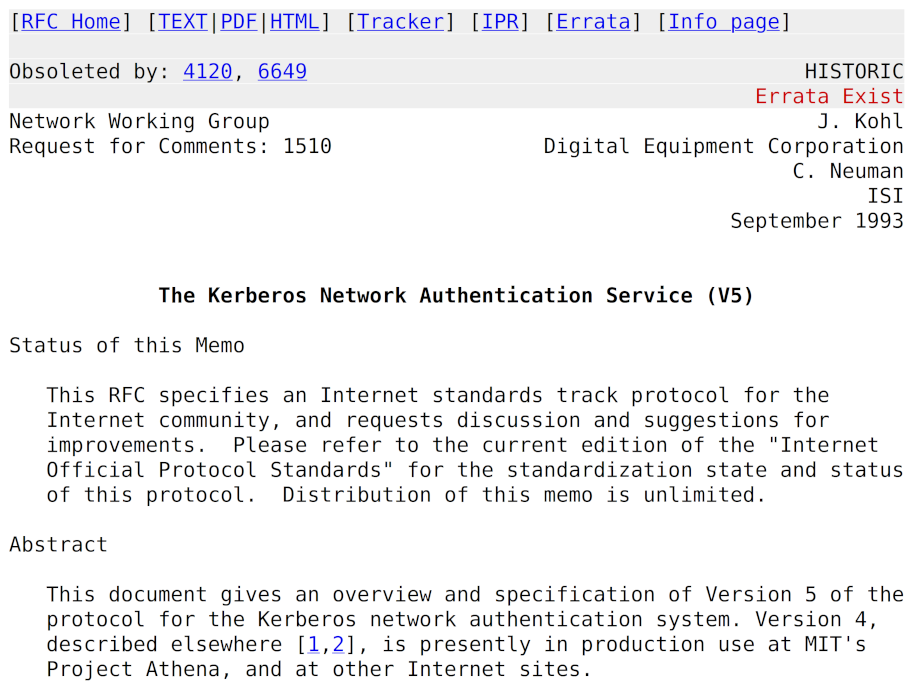 RFC Kerberos